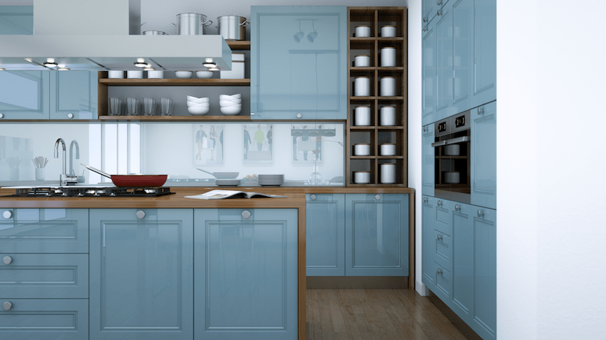 azure blue kitchen