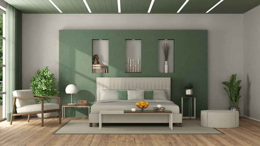 green bedroom