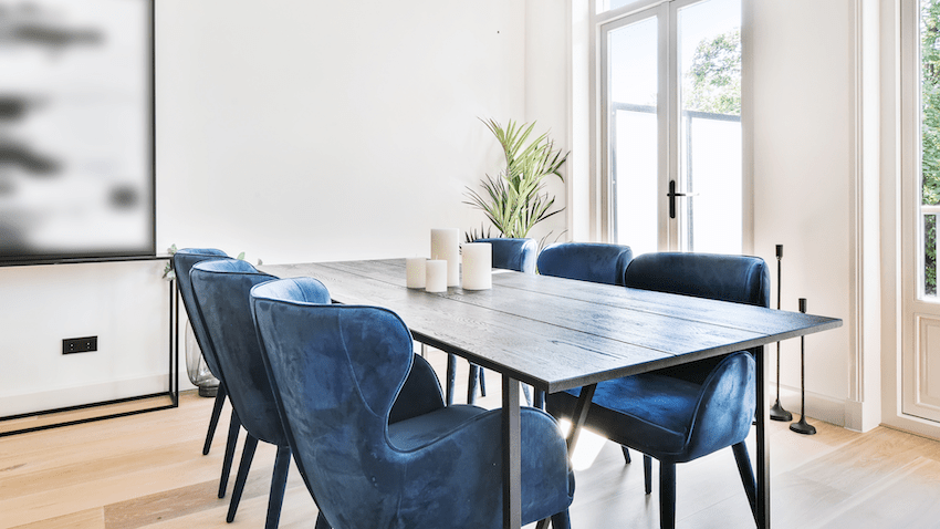 blue dining room